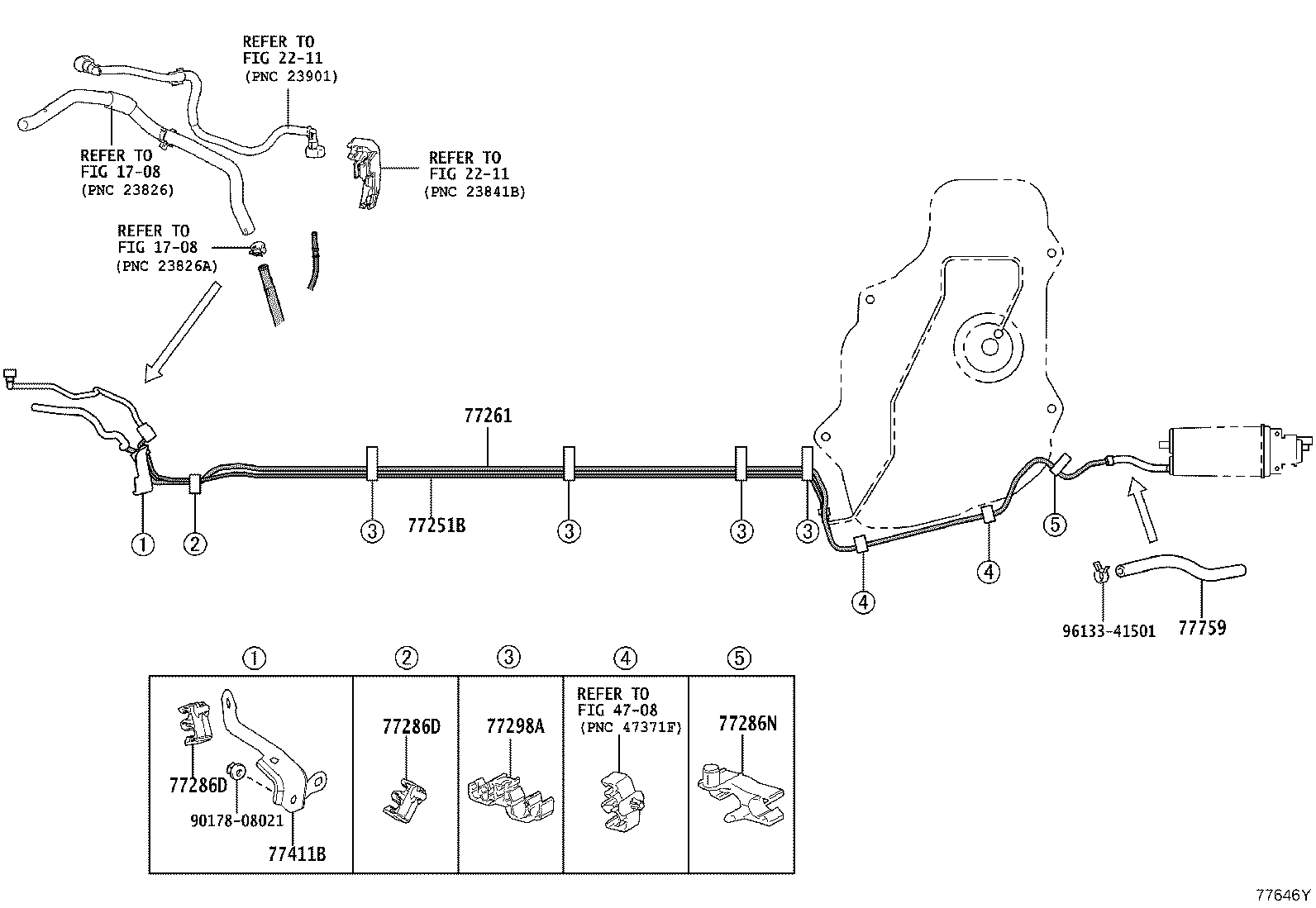 77261-16240 TUBE SUB-ASSY, FUEL EMISSION product image
