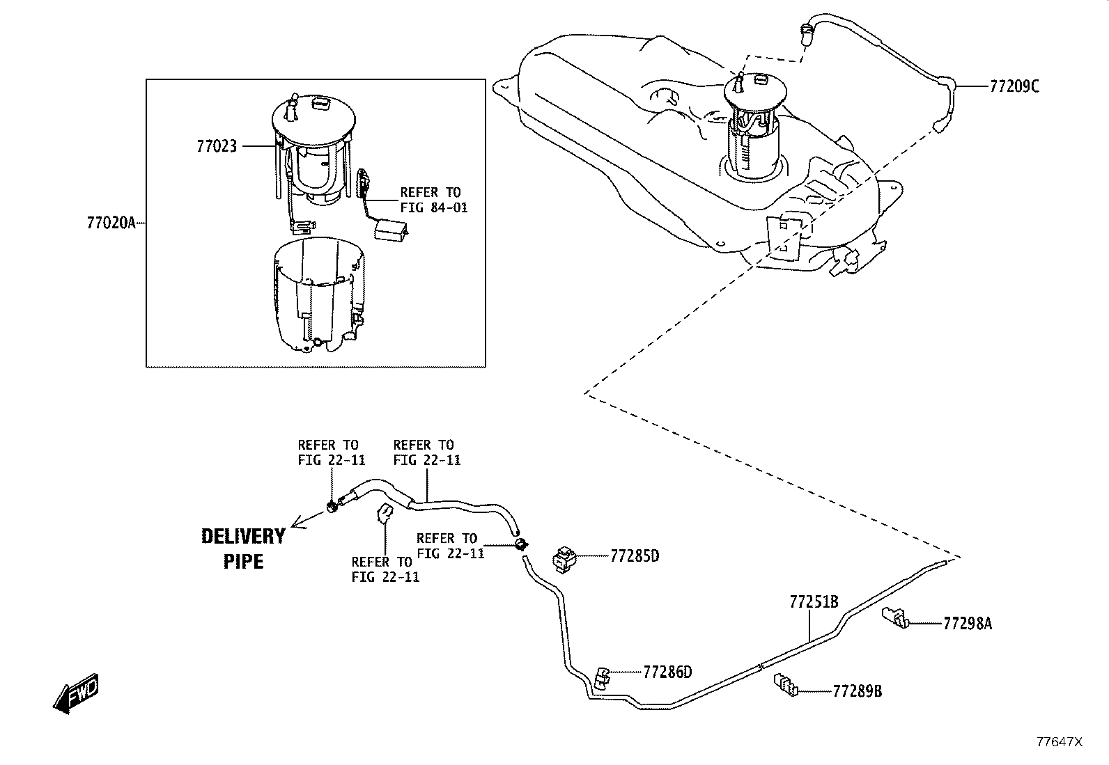 77020-WC034 TUBE ASSY, FUEL SUCTION W/PUMP & GAGE product image