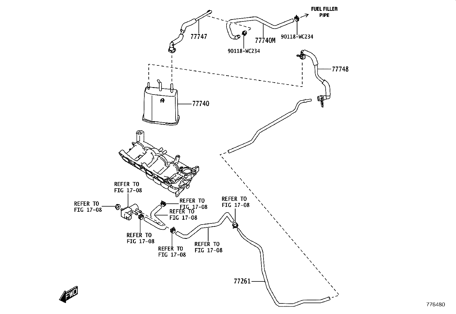 77020-WC034 TUBE ASSY, FUEL SUCTION W/PUMP & GAGE product image