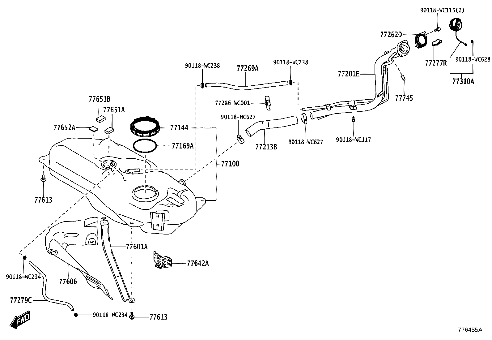 77020-WC034 TUBE ASSY, FUEL SUCTION W/PUMP & GAGE product image