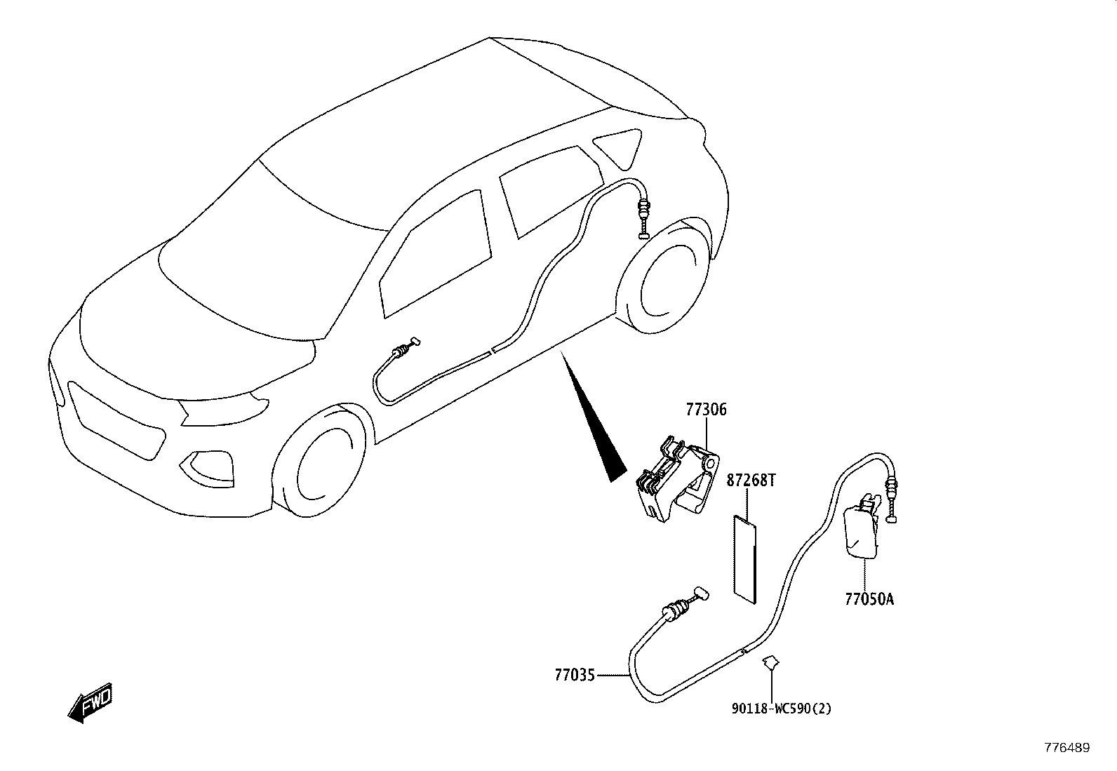 77201-WC014 PIPE SUB-ASSY, FUEL TANK FILLER product image