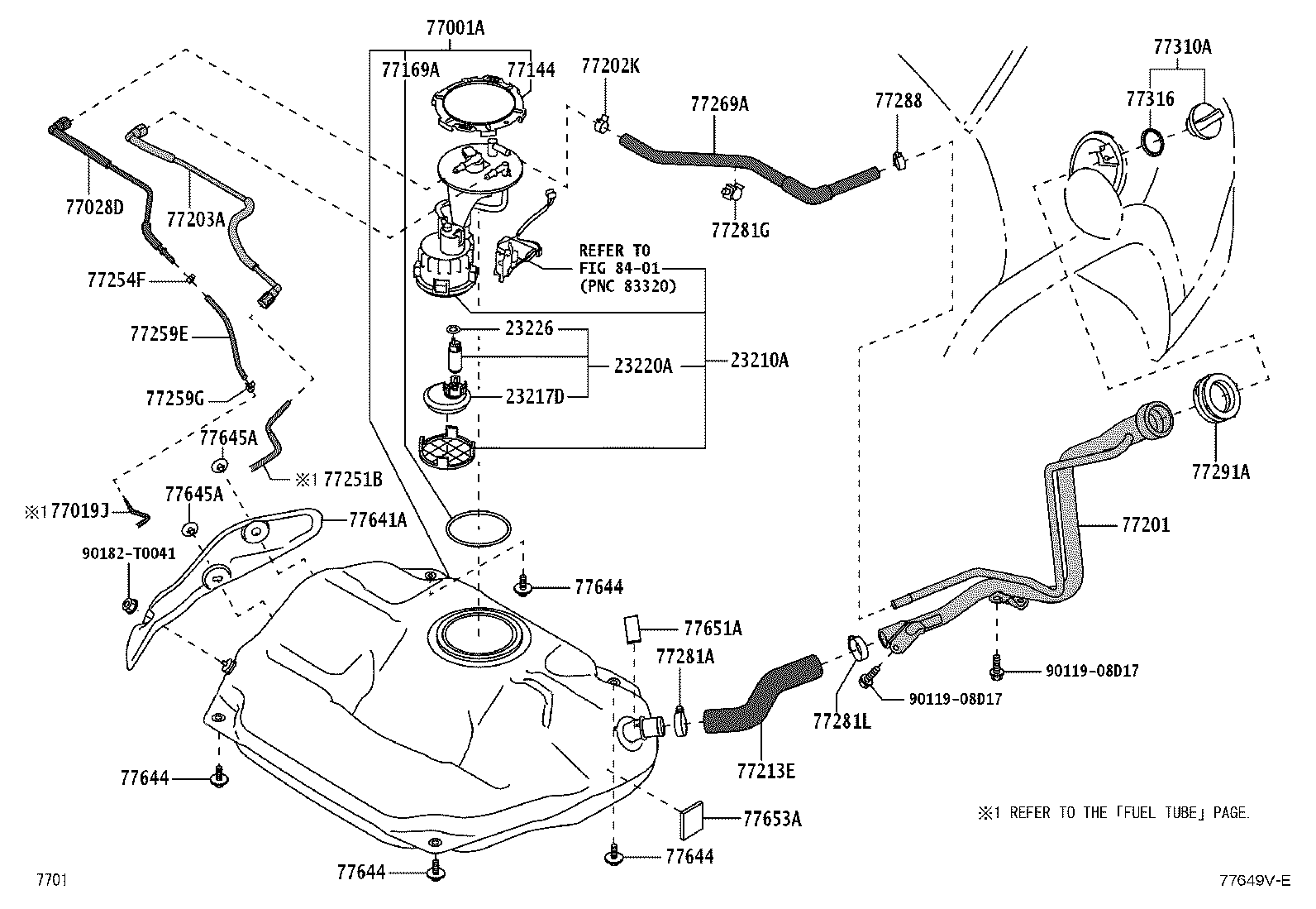 77028-BZ290 TUBE SUB-ASSY, FUEL EMISSION, REAR product image