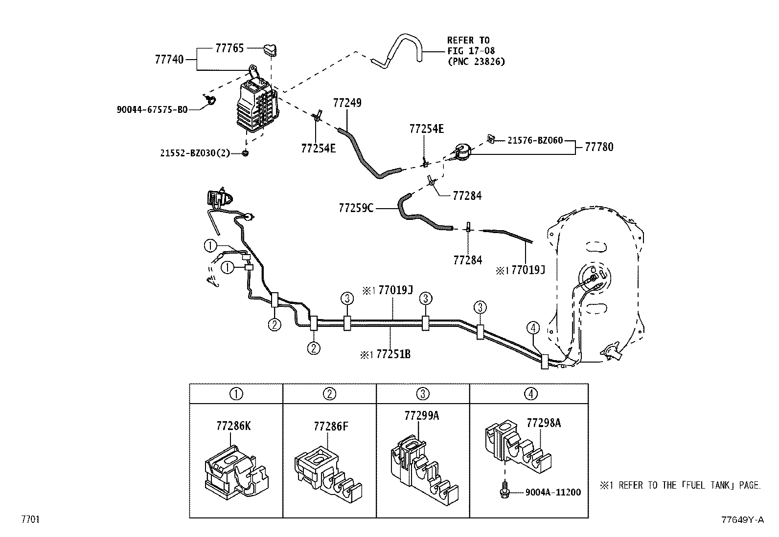 77028-BZ290 TUBE SUB-ASSY, FUEL EMISSION, REAR product image