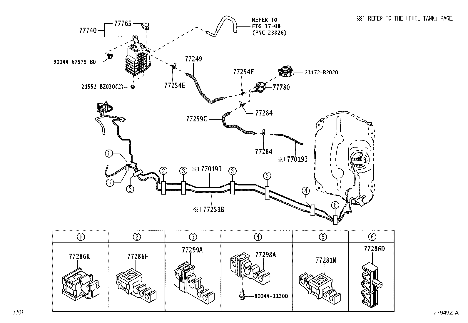 77028-BZ290 TUBE SUB-ASSY, FUEL EMISSION, REAR product image