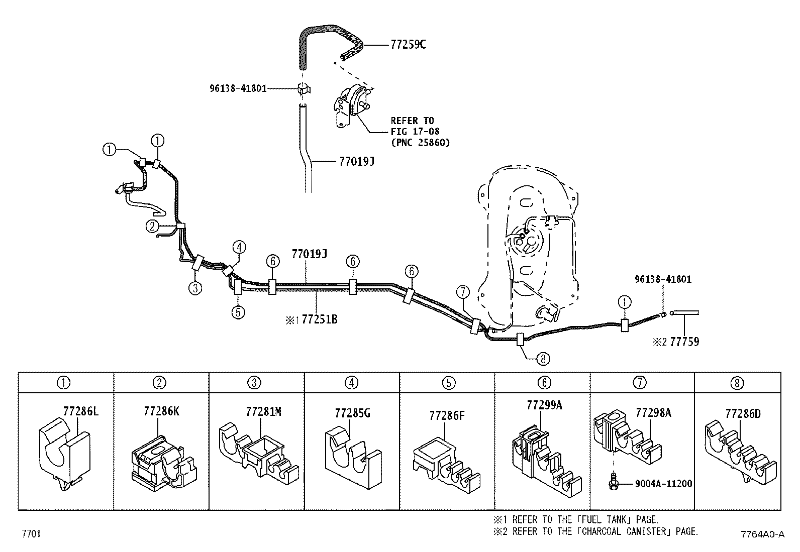 77028-BZ290 TUBE SUB-ASSY, FUEL EMISSION, REAR product image