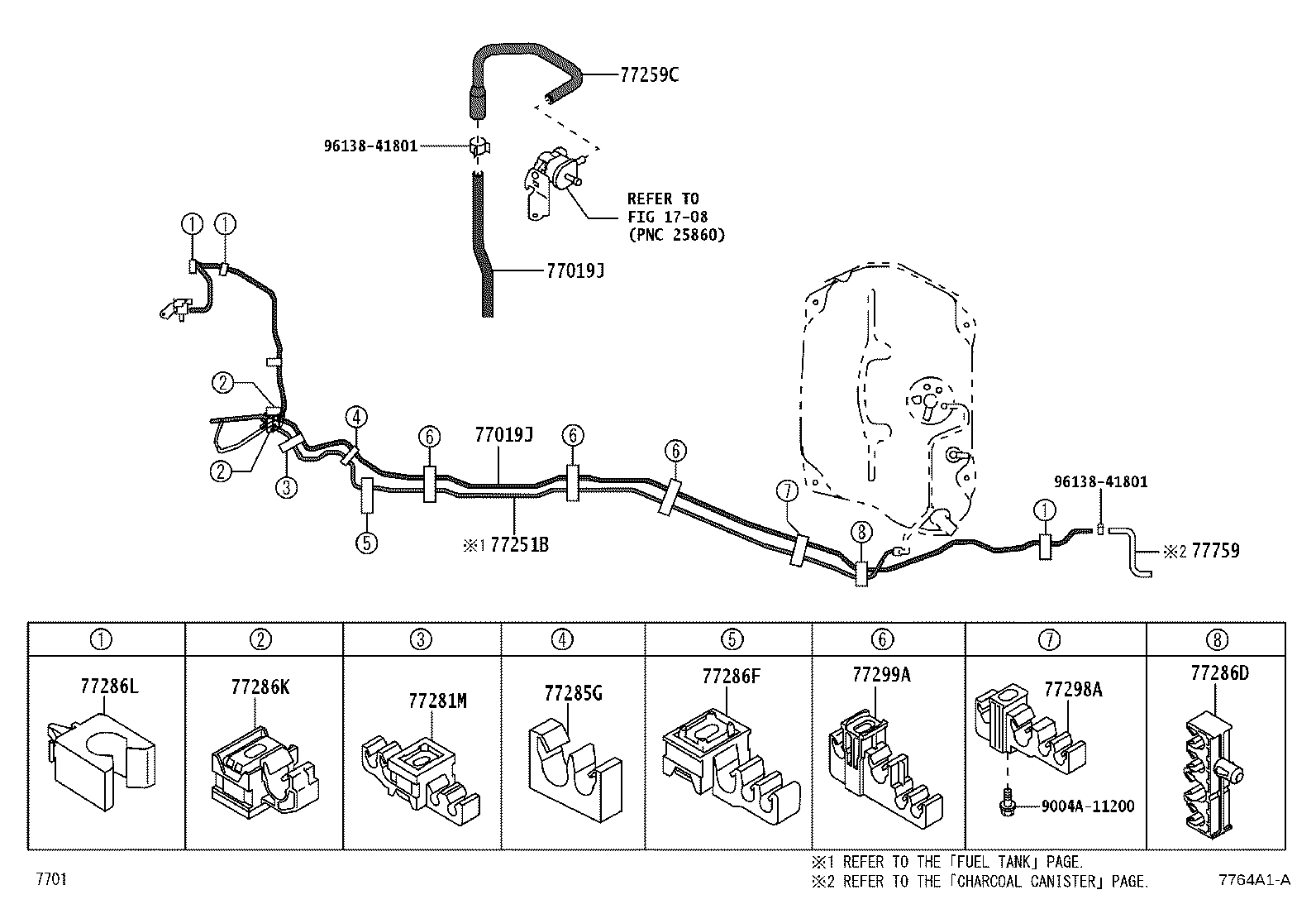77028-BZ290 TUBE SUB-ASSY, FUEL EMISSION, REAR product image