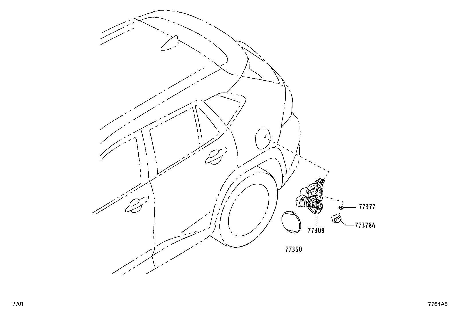 77028-BZ290 TUBE SUB-ASSY, FUEL EMISSION, REAR product image