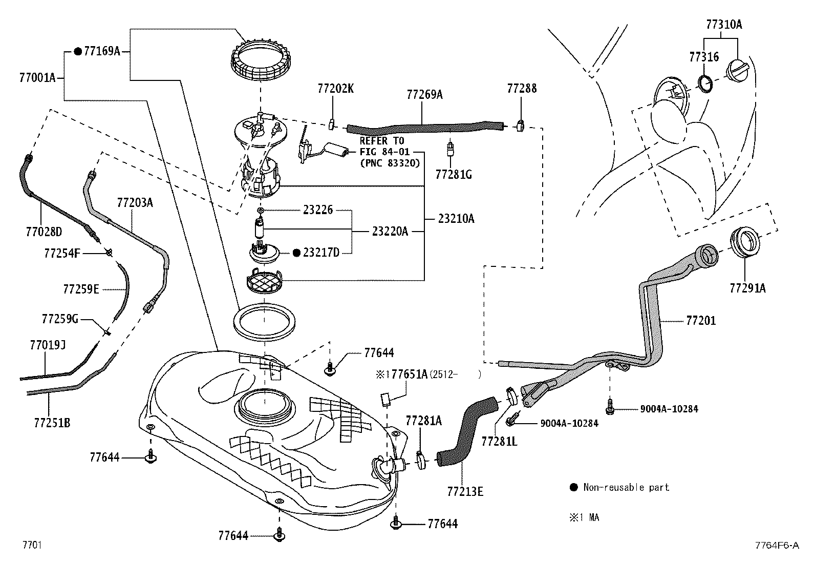 77028-BZ040 TUBE SUB-ASSY, FUEL EMISSION, REAR product image