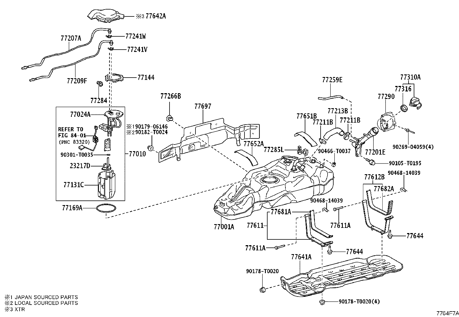 77035-0K640 CABLE SUB-ASSY, FUEL LID LOCK CONTROL product image