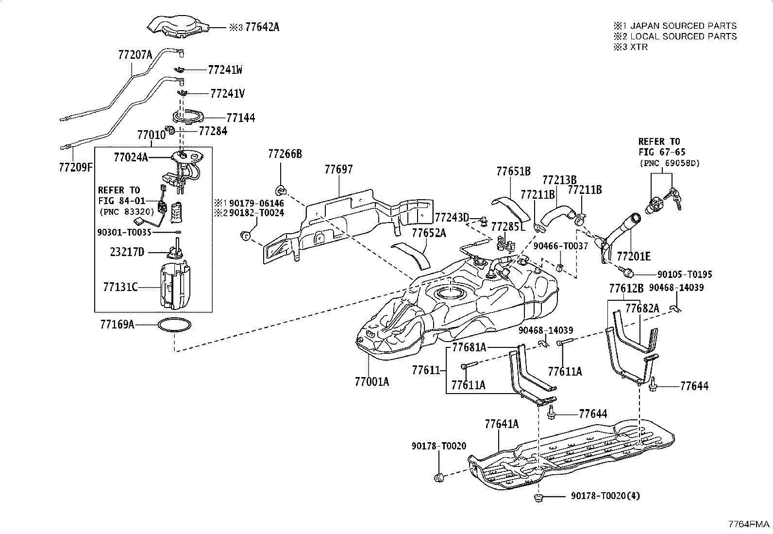 77035-0K640 CABLE SUB-ASSY, FUEL LID LOCK CONTROL product image