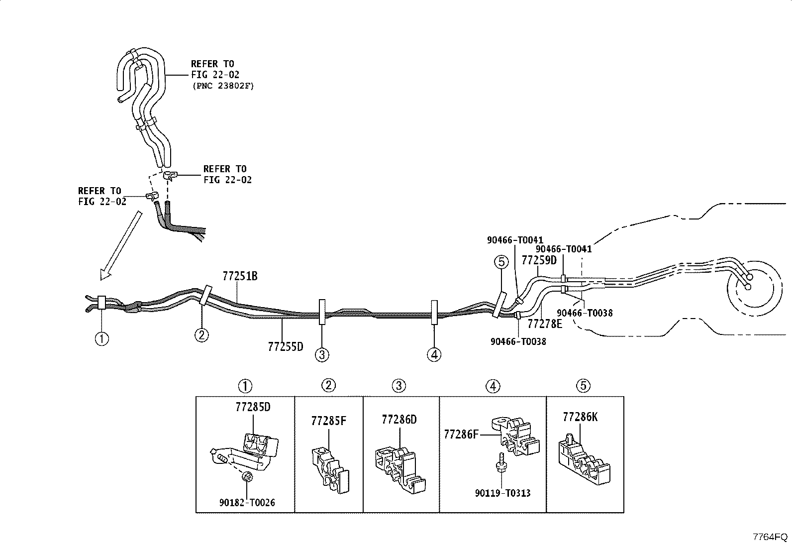 77035-0K640 CABLE SUB-ASSY, FUEL LID LOCK CONTROL product image