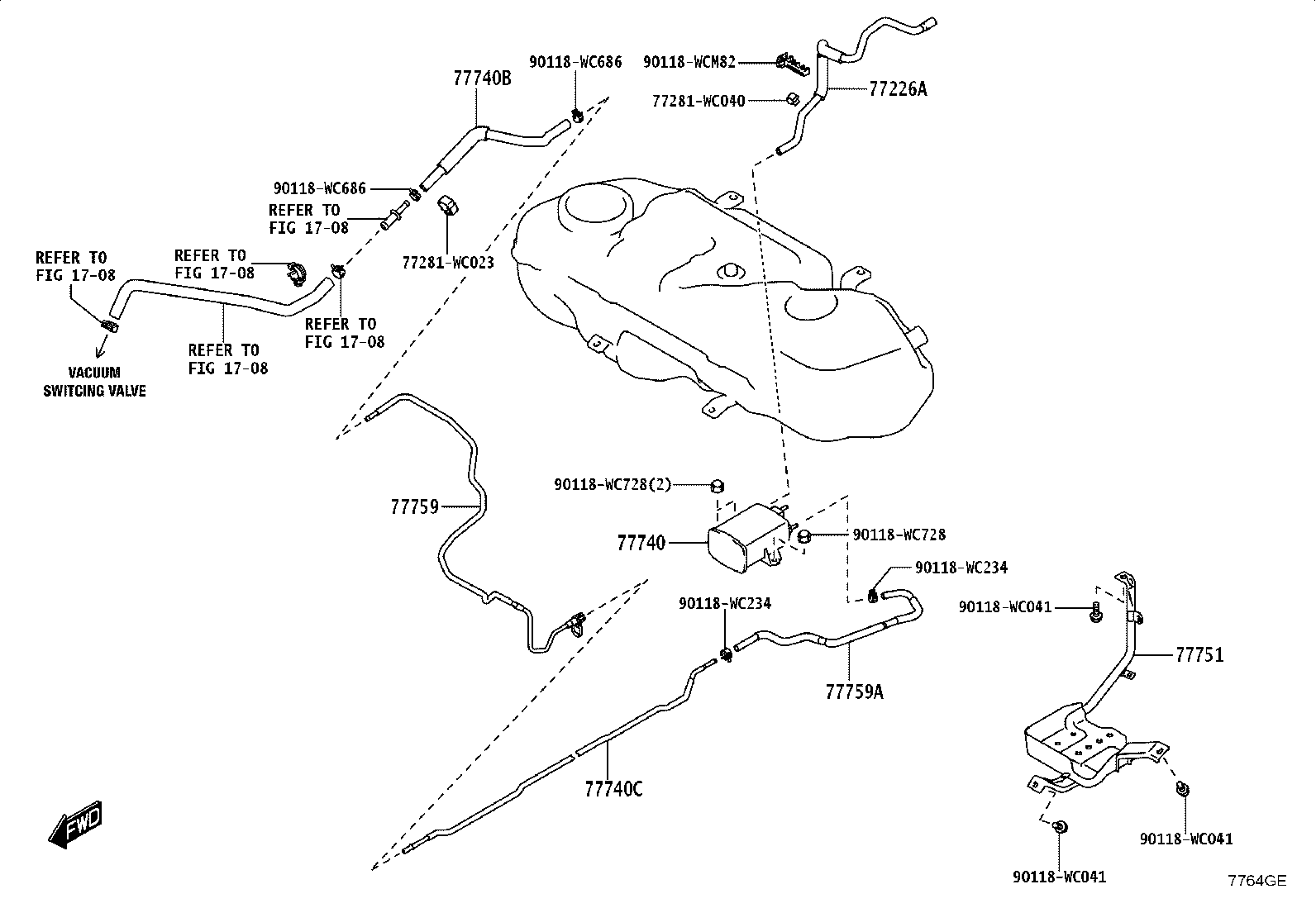 77201-WC010 PIPE SUB-ASSY, FUEL TANK FILLER product image