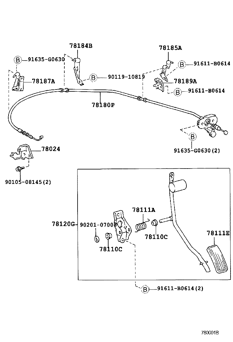 78120-60180 ROD ASSY, ACCELERATOR PEDAL product image