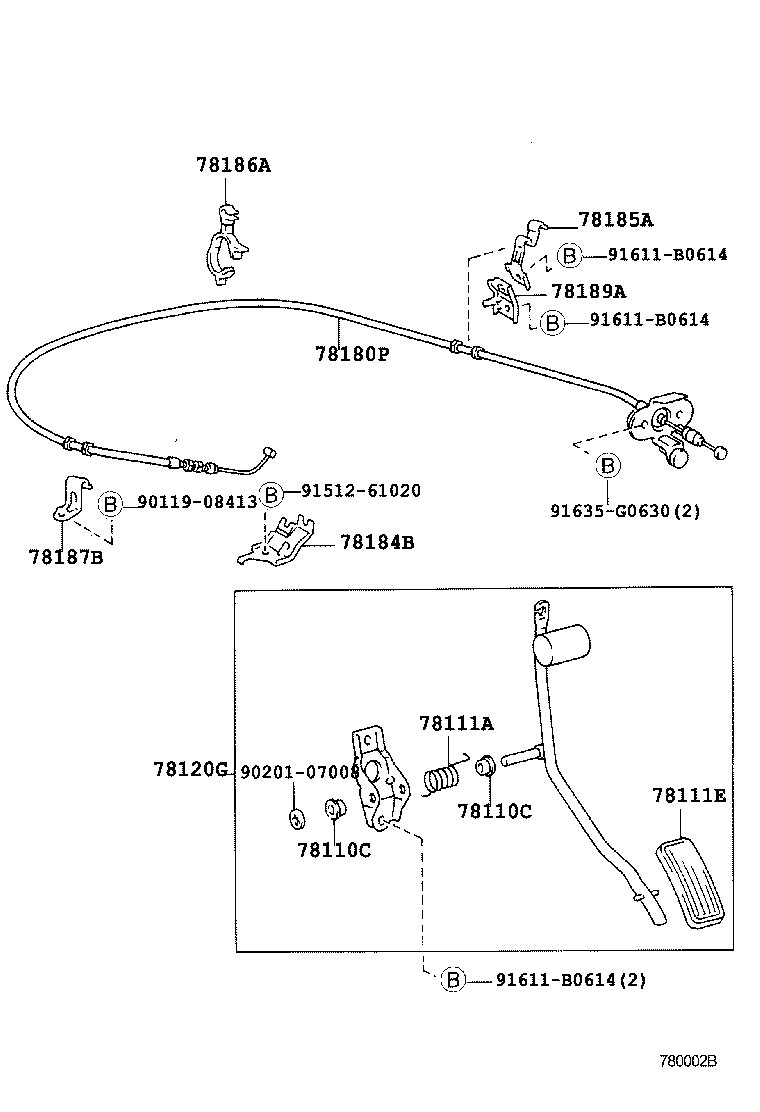 78120-60180 ROD ASSY, ACCELERATOR PEDAL product image