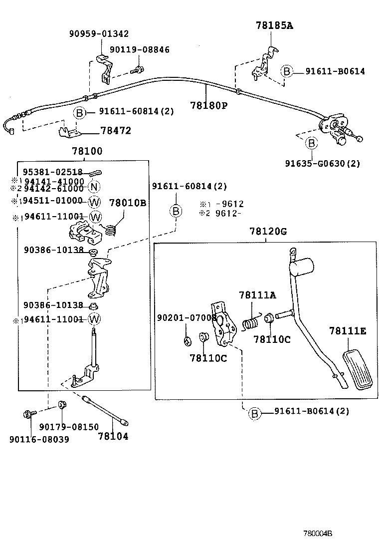 78183-60100 CLAMP, ACCELERATOR CONTROL CABLE product image