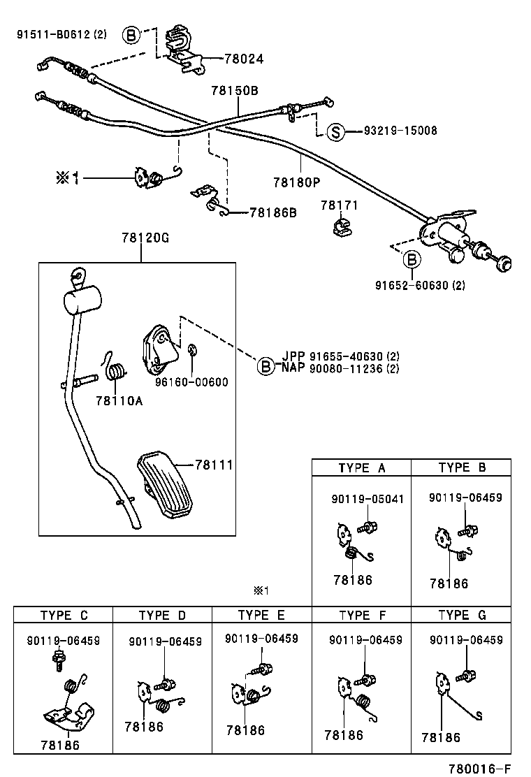 Toyota 78120-06020 ROD ASSY, ACCELERATOR PEDAL