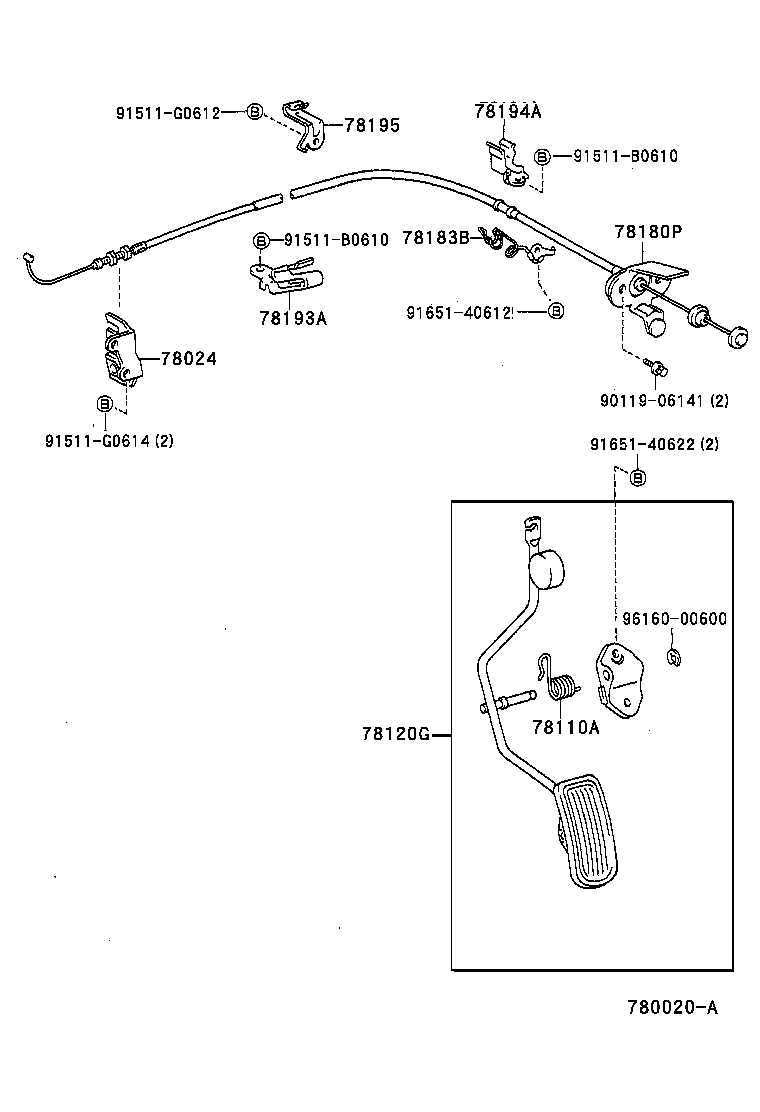 78180-2D640 CABLE ASSY, ACCELERATOR CONTROL product image