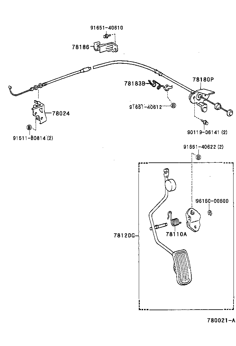 78180-2D640 CABLE ASSY, ACCELERATOR CONTROL product image