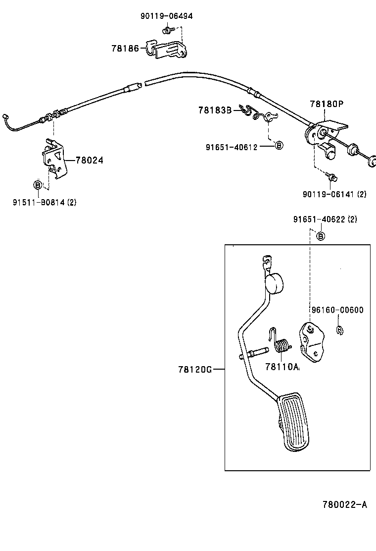 78180-2D280 CABLE ASSY, ACCELERATOR CONTROL product image