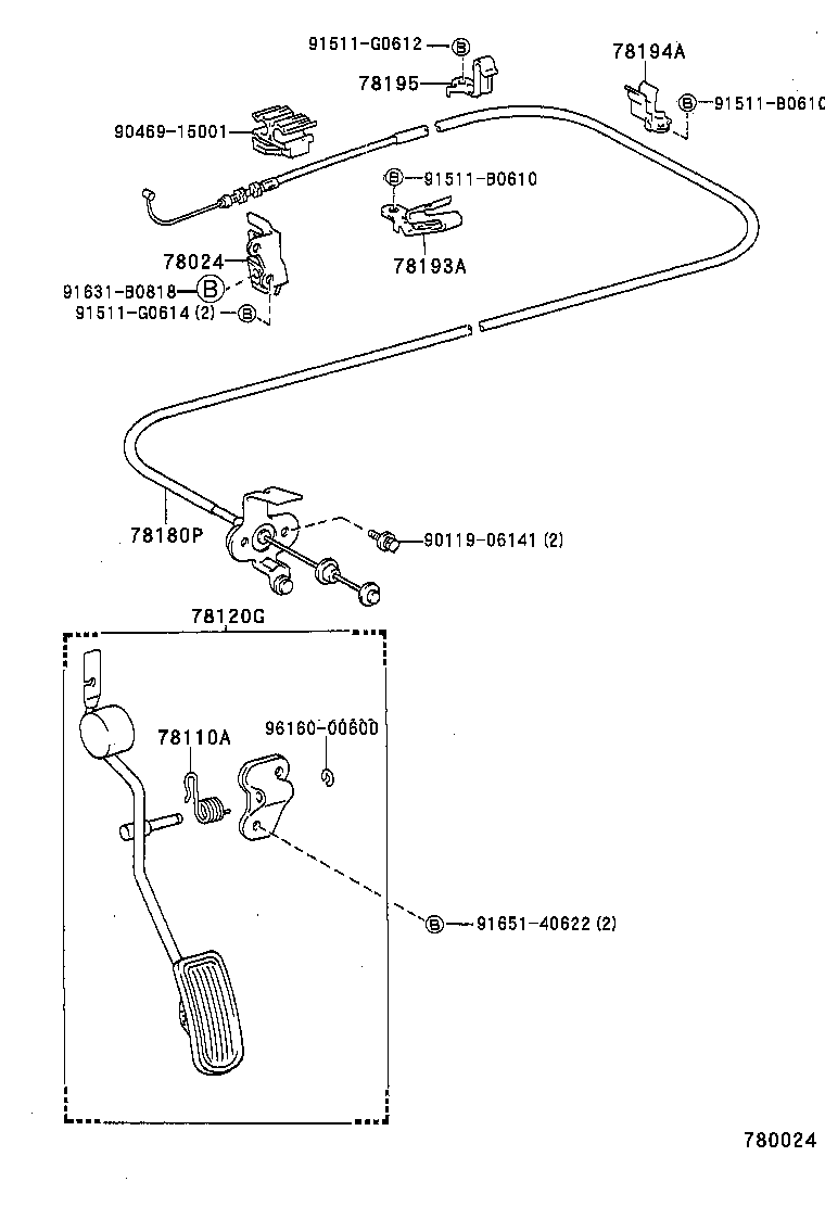 78183-20200 CLAMP, ACCELERATOR CONTROL CABLE product image
