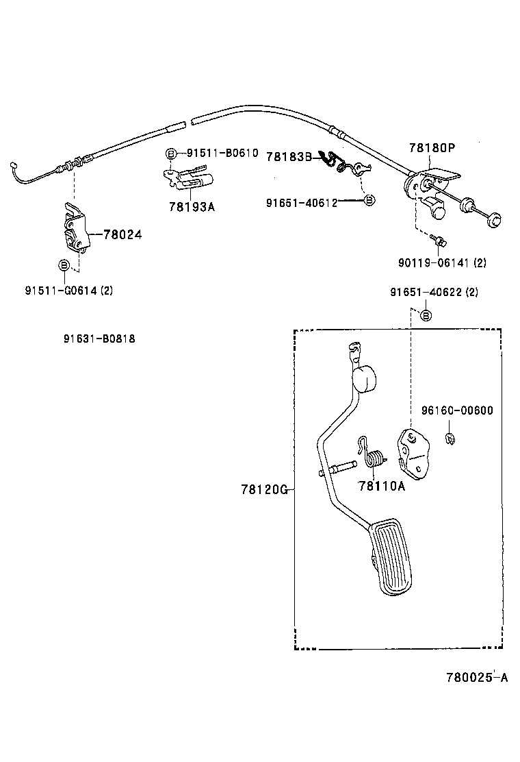 78183-20200 CLAMP, ACCELERATOR CONTROL CABLE product image