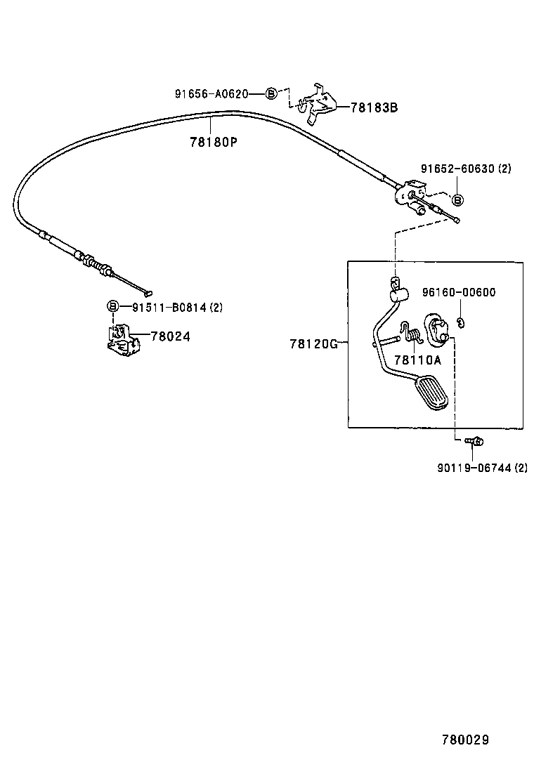 78183-20240 CLAMP, ACCELERATOR CONTROL CABLE, NO.2 product image