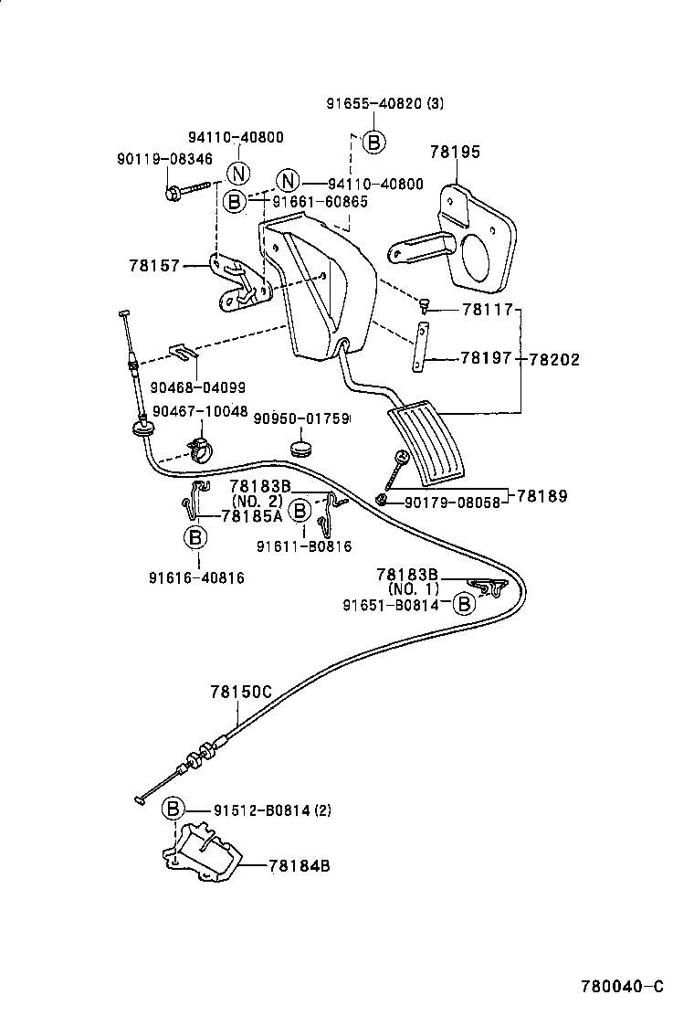 78024-26010 BRACKET, ACCELERATOR CONTROL CABLE product image