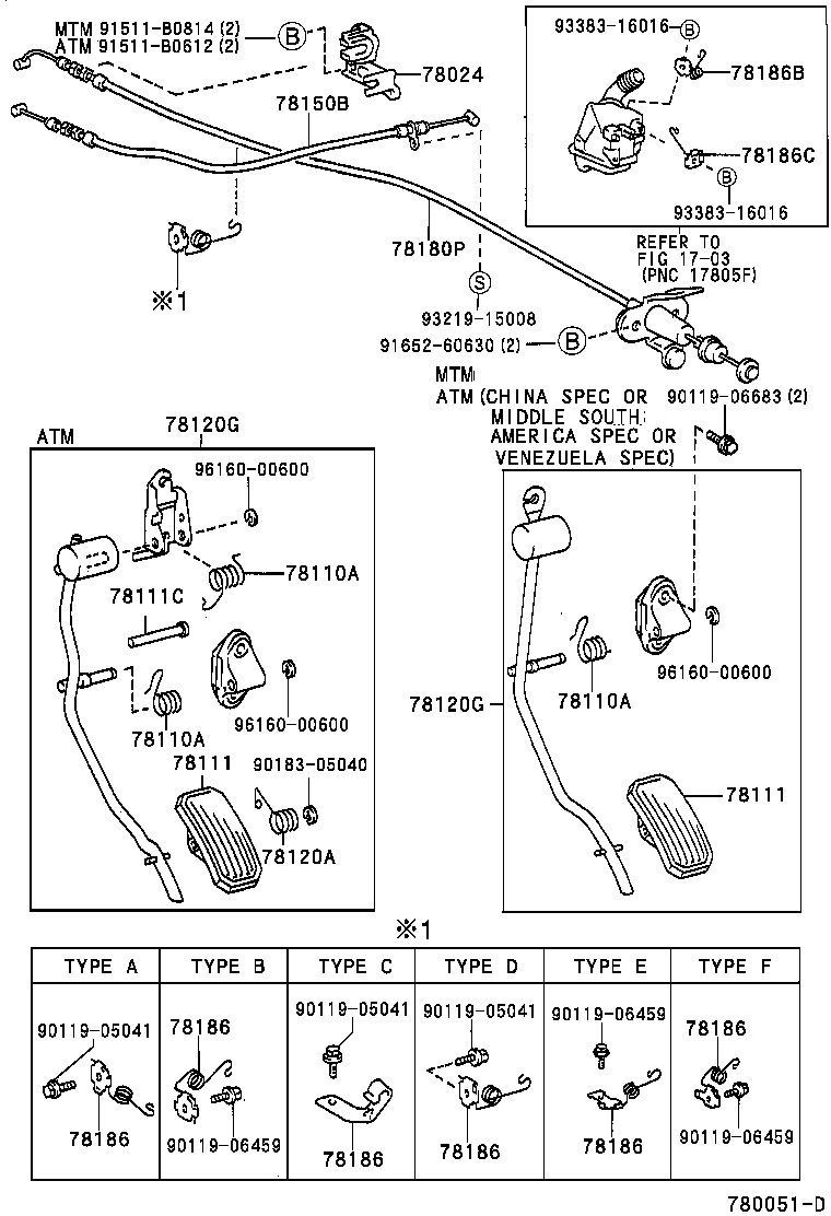 78184-41010 BRACKET, ACCELERATOR CONTROL CABLE product image