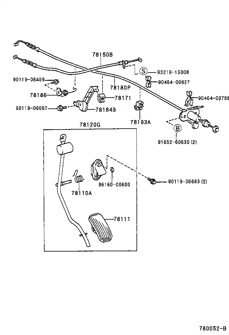 78180-33290 CABLE ASSY, ACCELERATOR CONTROL product image