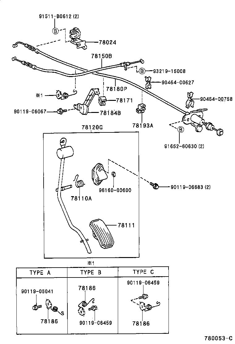 78120-33110 ROD ASSY, ACCELERATOR PEDAL product image