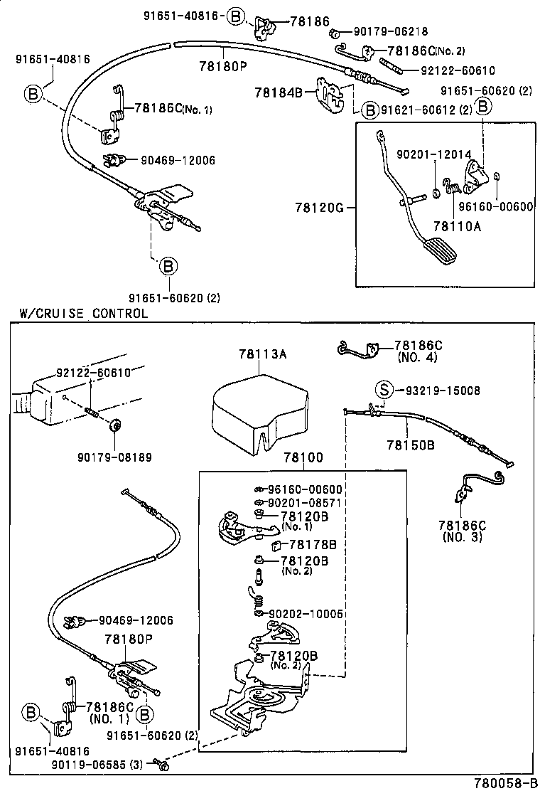 Toyota 78180-16470 CABLE ASSY, ACCELERATOR CONTROL