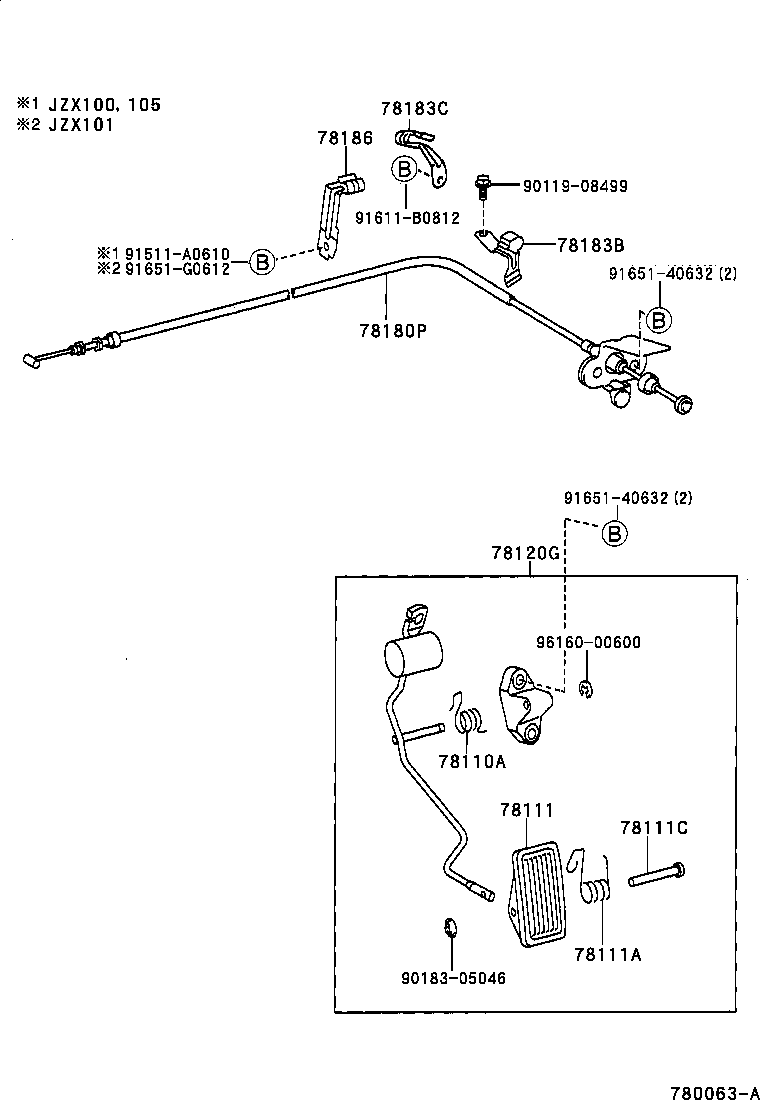 78183-22100 CLAMP, ACCELERATOR CONTROL CABLE product image