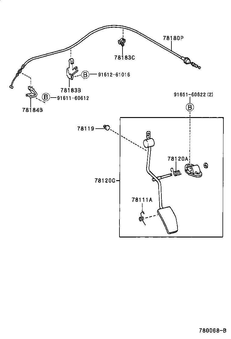 78180-28360 CABLE ASSY, ACCELERATOR CONTROL product image