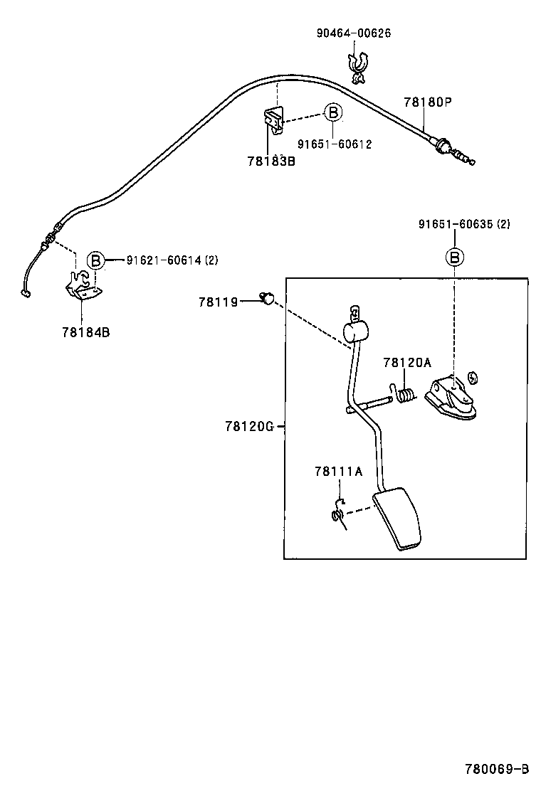78180-28360 CABLE ASSY, ACCELERATOR CONTROL product image