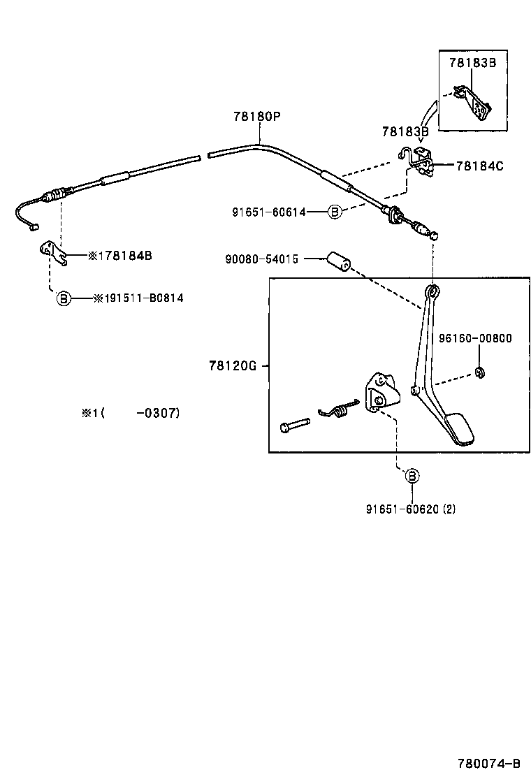 78184-16080 BRACKET, ACCELERATOR CONTROL CABLE product image