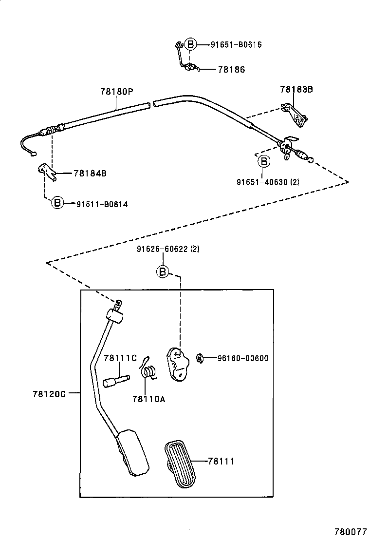 78120-13010 ROD ASSY, ACCELERATOR PEDAL product image