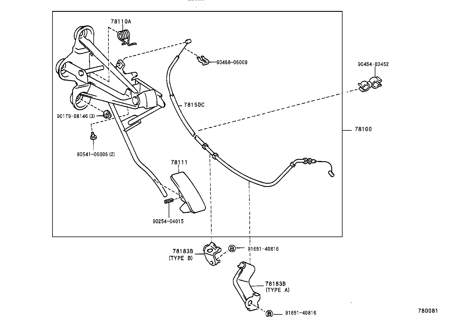 78183-95D02 CLAMP, ACCELERATOR CONTROL CABLE product image
