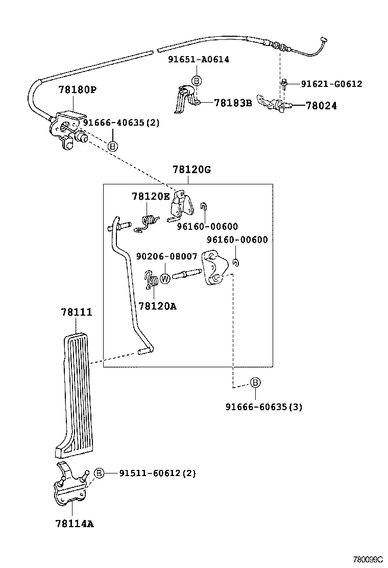 78119-50040 STOPPER, ACCELERATOR PEDAL ROD product image