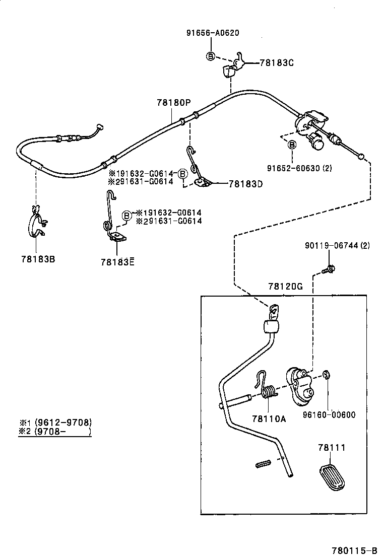 78183-20340 CLAMP, ACCELERATOR CONTROL CABLE product image