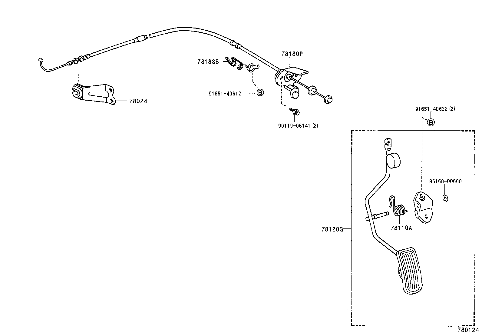 78183-20200 CLAMP, ACCELERATOR CONTROL CABLE product image