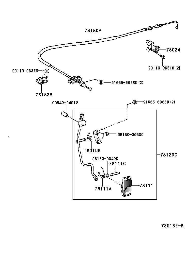 78183-30170 CLAMP, ACCELERATOR CONTROL CABLE product image