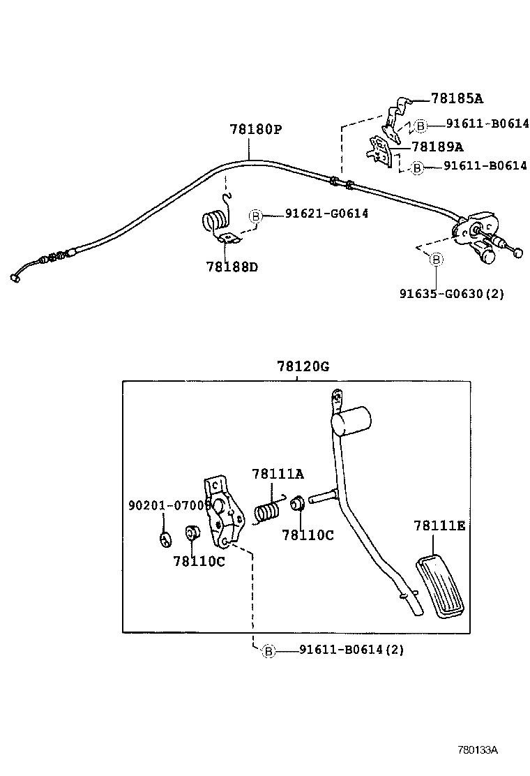 78120-60180 ROD ASSY, ACCELERATOR PEDAL product image