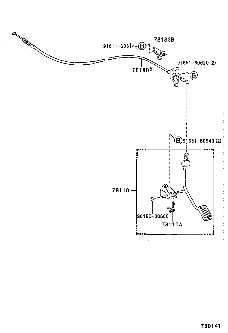 78180-46010 CABLE ASSY, ACCELERATOR CONTROL product image