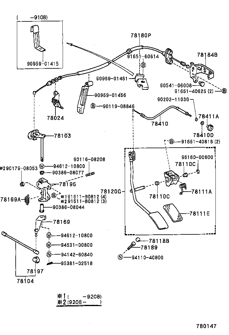 78180-60201 CABLE ASSY, ACCELERATOR CONTROL product image
