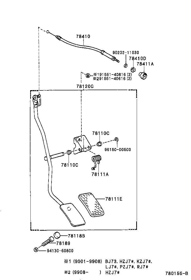 78169-60010 HANGER, ACCELERATOR SPRING product image