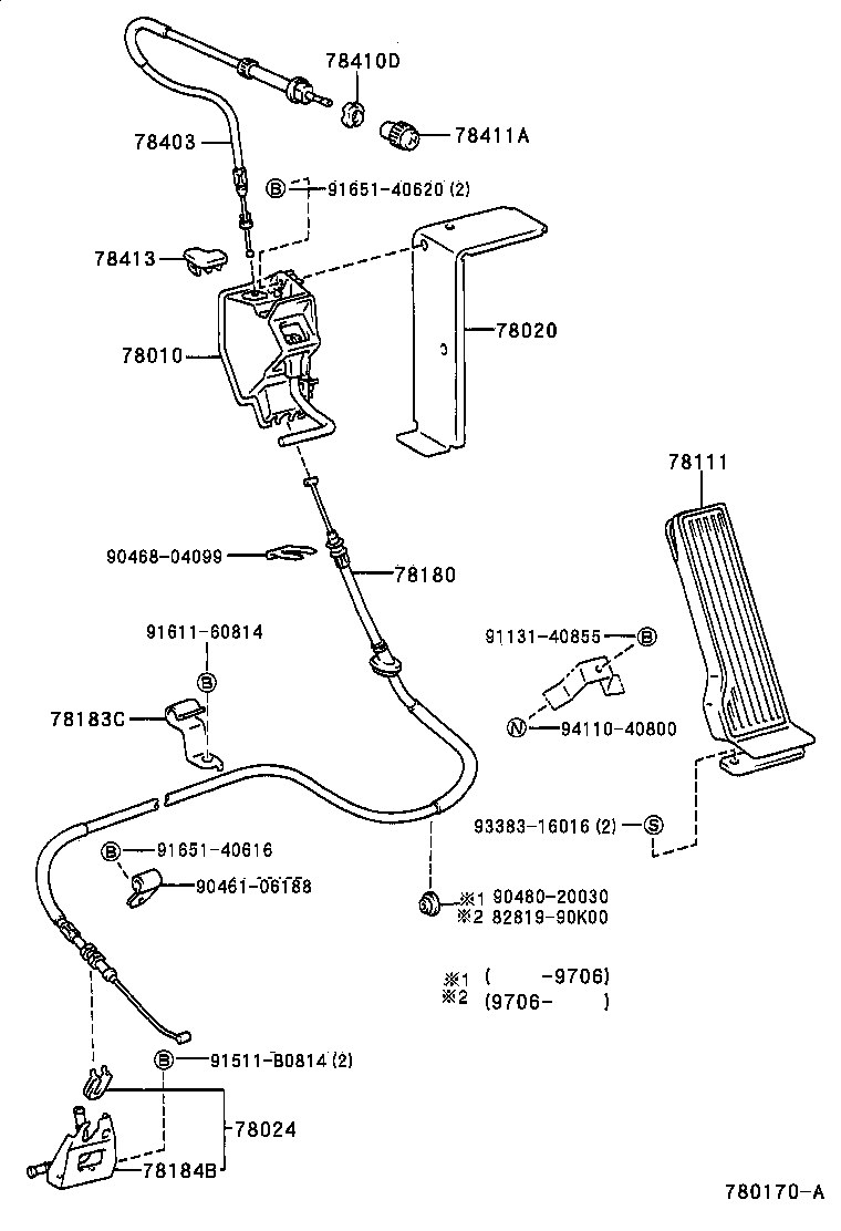 78184-37030 BRACKET, ACCELERATOR CONTROL CABLE product image