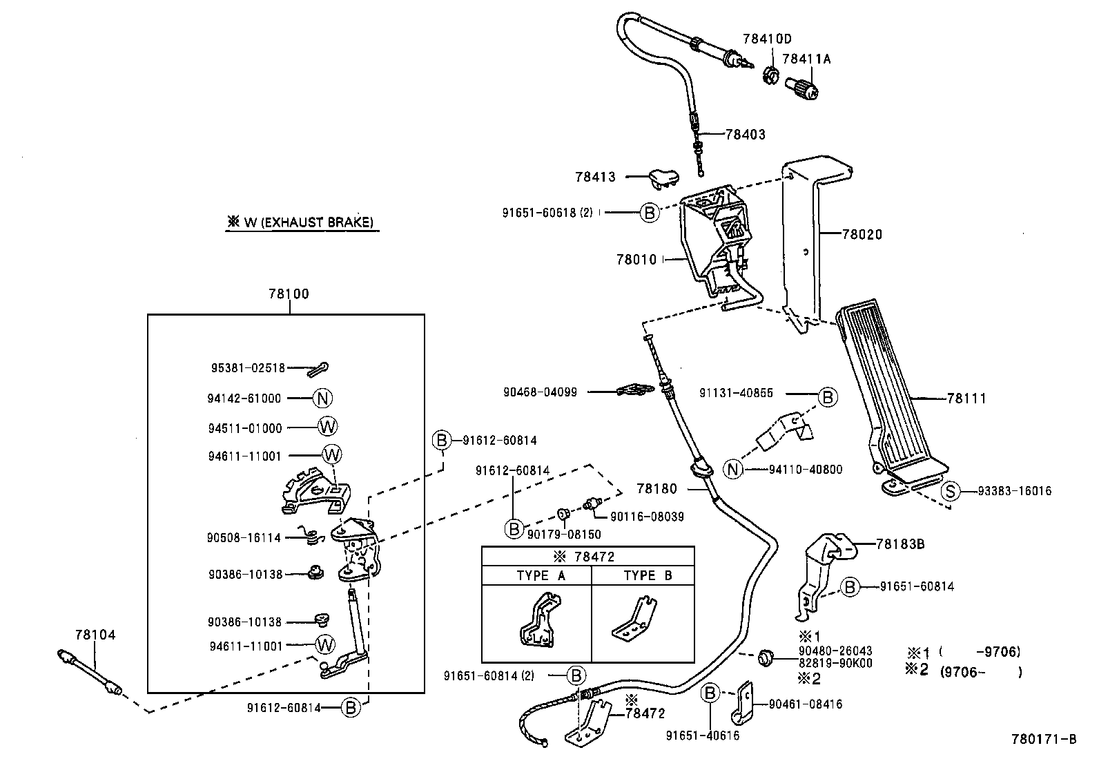 78184-37030 BRACKET, ACCELERATOR CONTROL CABLE product image