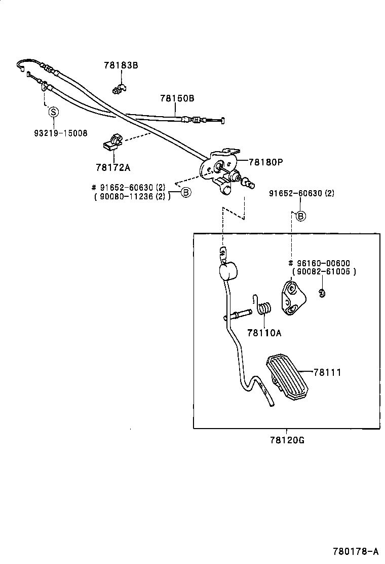 Toyota 78120-08010 ROD ASSY, ACCELERATOR PEDAL