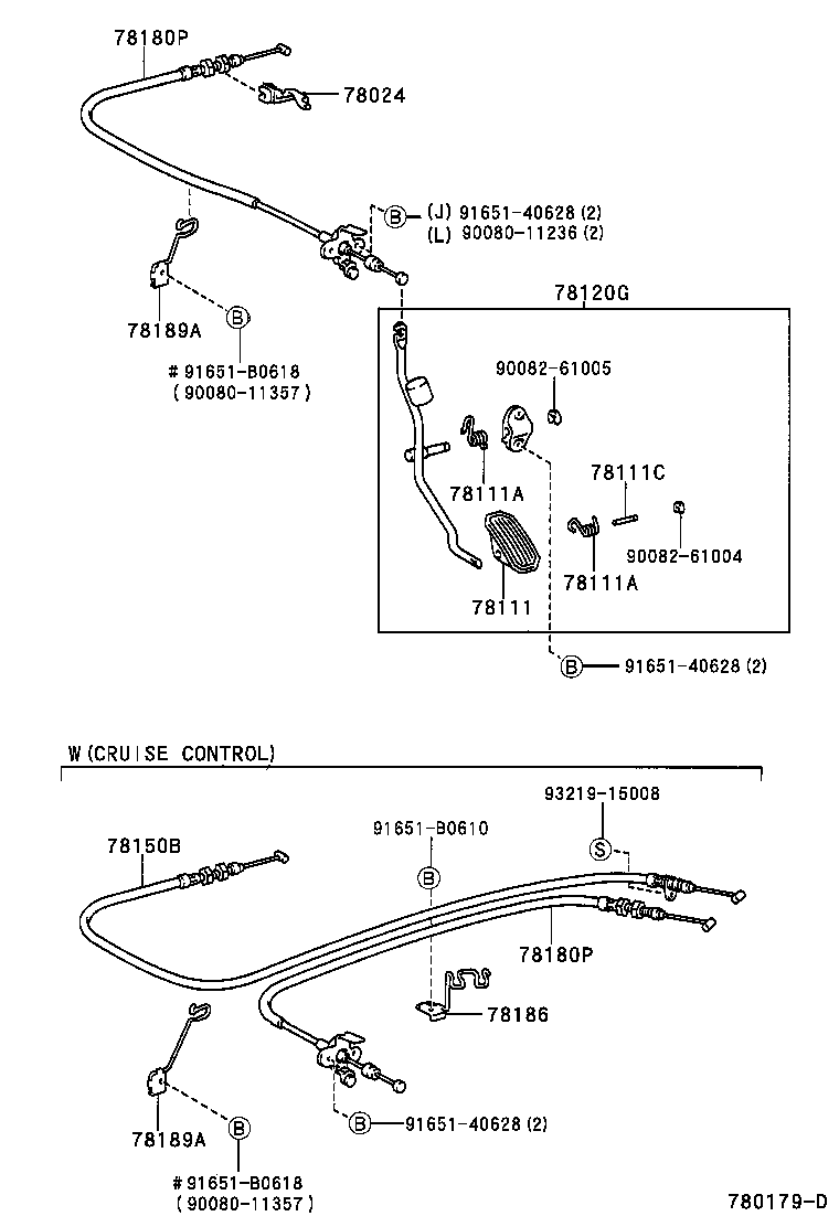 Toyota 78180-02120 CABLE ASSY, ACCELERATOR CONTROL