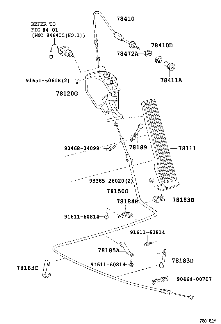 78183-37030 BRACKET, ACCELERATOR CONTROL CABLE product image